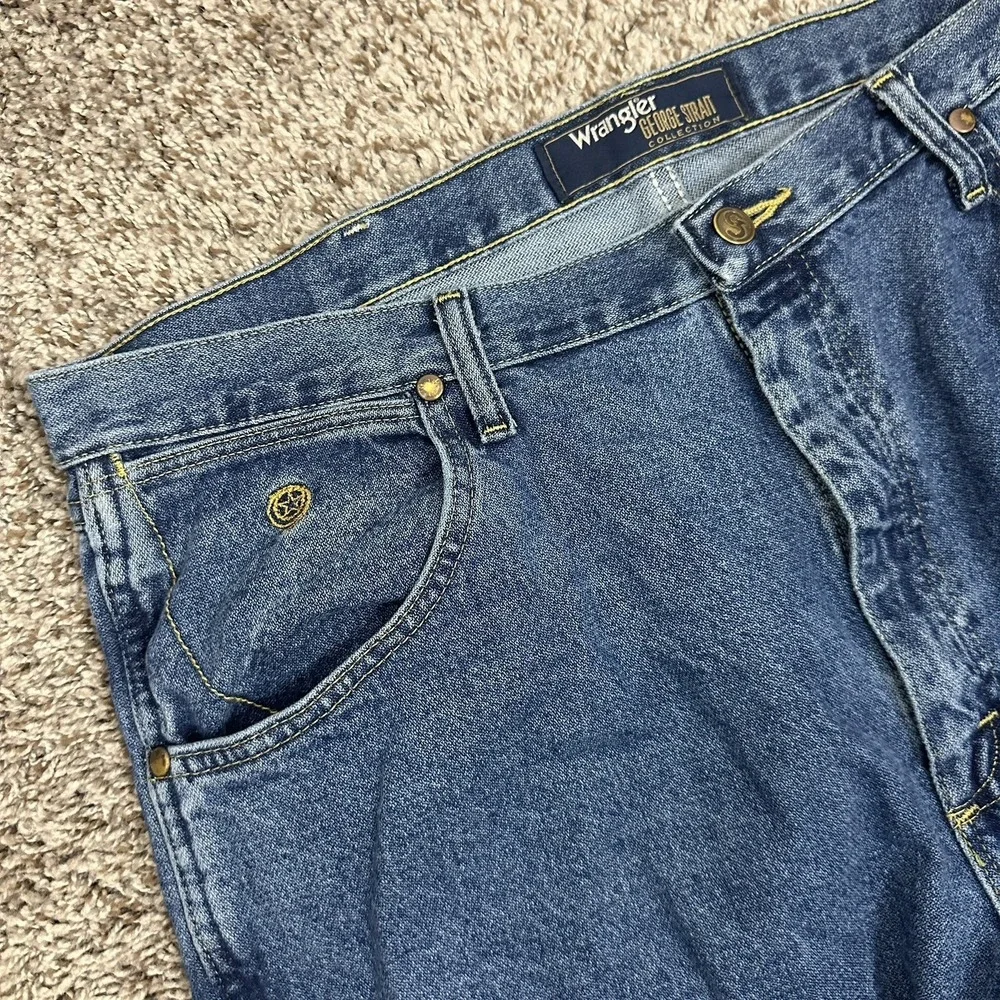 Wrangler 38x36 George Strait Cowboy Cut Jeans Blue Straight Leg 13MGSHD